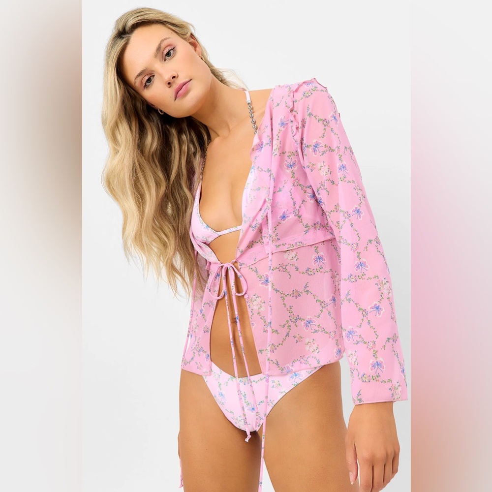 Frankie’s Bikinis Molly Chiffon Top BNWT